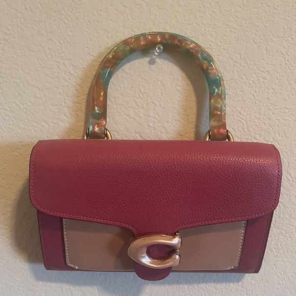 ONE OF A KIND coach tabby handle bag resin handle metallic pink - Picture 2 of 8